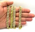 925 yellow sterling silver two sided diamond cut miami chain 32-36 inch 10.5mm