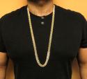 925 yellow sterling silver two sided diamond cut miami chain 32-36 inch 10.5mm