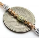 14k tri color diamond cut bead oval chain 16-30 inch 4mm