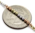 14k tri color gold diamond cut bead oval chain 16-20 inch 2.3mm