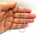 14k tri color gold diamond cut bead oval chain 16-20 inch 2.3mm