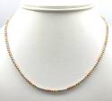14k tri color gold diamond cut bead oval chain 16-20 inch 2.3mm