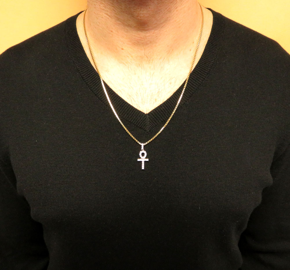 10k yellow gold diamond mini ankh cross 0.26ct - Image 6