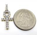 10k yellow gold diamond mini ankh cross 0.26ct
