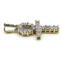 10k yellow gold diamond mini ankh cross 0.26ct