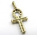 10k yellow gold diamond mini ankh cross 0.26ct