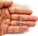 10k yellow gold diamond mini ankh cross 0.26ct