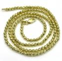 14k yellow gold diamond cut bead chain 16-24 inch 2.3mm