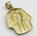 10k yellow gold diamond cut small king tut egyptian pendant 