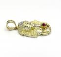 10k yellow gold cz small king tut pharaoh head pendant 0.05ct