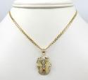 10k yellow gold cz small king tut pharaoh head pendant 0.05ct