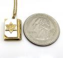14k yellow gold star of david torah book pendant 