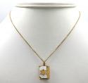 14k yellow gold star of david torah book pendant 