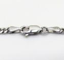 14k white gold skinny tight link miami chain 24 inch 2.80mm