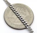 14k white gold skinny tight link miami chain 24 inch 2.80mm