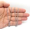 14k white gold skinny tight link miami chain 24 inch 2.80mm
