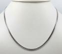 14k white gold skinny tight link miami chain 24 inch 2.80mm