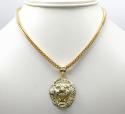10k yellow gold medium 3d lion head pendant