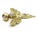 10k yellow gold small cz praying baby cherub angel pendant 1.00ct