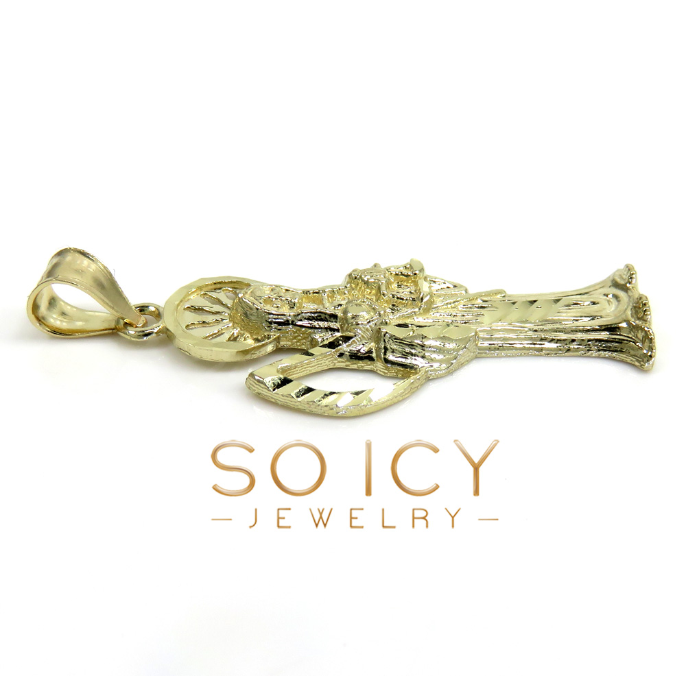 10k yellow gold small grim reaper pendant with 20-26 inch 2.60mm cuban chain - Image 3