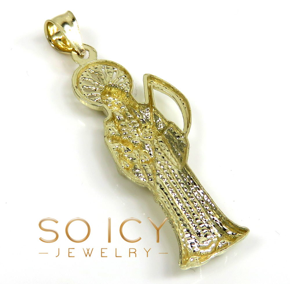 10k yellow gold small grim reaper pendant with 20-26 inch 2.60mm cuban chain - Image 4