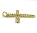 10k yellow gold large round prong cz cross 5.60ct