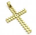 10k yellow gold large round prong cz cross 5.60ct