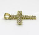 10k yellow gold medium round prong cz cross 4.30ct