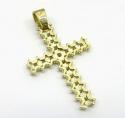 10k yellow gold medium round prong cz cross 4.30ct