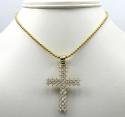 10k yellow gold medium round prong cz cross 4.30ct