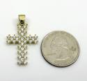 10k yellow gold small round prong cz cross 3.00ct