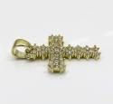 10k yellow gold small round prong cz cross 3.00ct