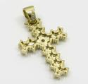 10k yellow gold small round prong cz cross 3.00ct