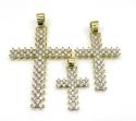 10k yellow gold small round prong cz cross 3.00ct