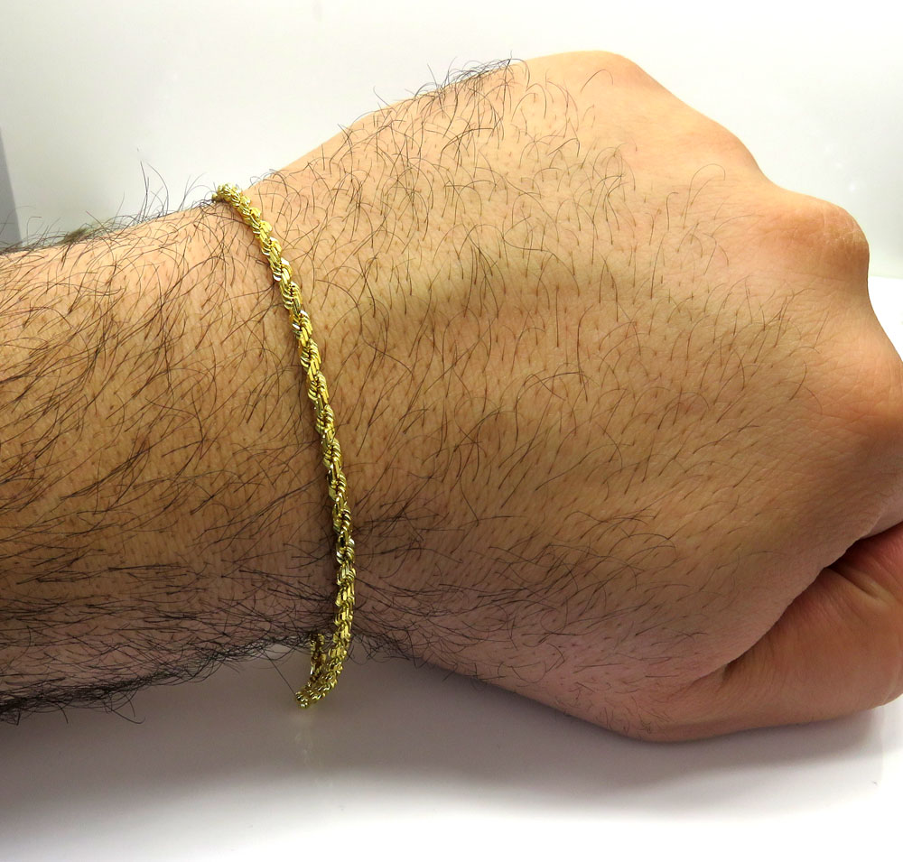 gold mens rope bracelet