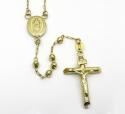 14k yellow gold diamond cut bead rosary chain 26 inch 3mm