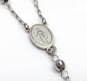 10k white gold diamond cut bead rosary chain 26 inch 5mm