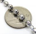 10k white gold diamond cut bead rosary chain 26 inch 5mm