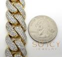 10k solid yellow gold xl diamond miami bracelet 8.50 inch 17mm 11.15ct
