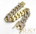 10k solid yellow gold xl diamond miami bracelet 8.50 inch 17mm 11.15ct