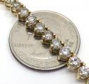 14k yellow gold 3 prong round diamond tennis link chain 27.50 inches 4.80mm 35.00ct