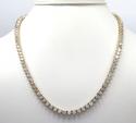 14k yellow gold 3 prong round diamond tennis link chain 27.50 inches 4.80mm 35.00ct