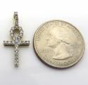 10k yellow gold twenty six diamond mini ankh cross 0.48ct 