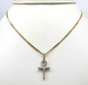 10k yellow gold twenty six diamond mini ankh cross 0.48ct 