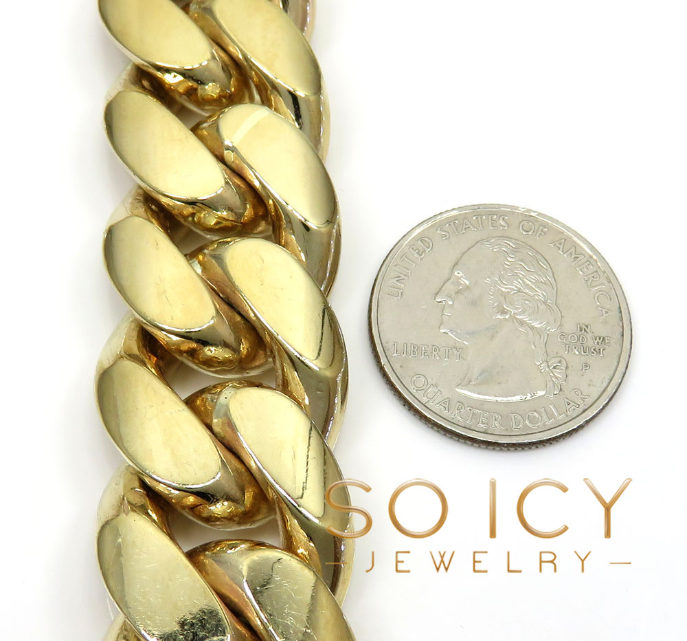 10k yellow gold solid kilo miami chain 30 inch 22mm