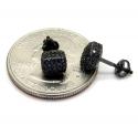 14k black gold black diamond 5 row cube earrings 0.50ct