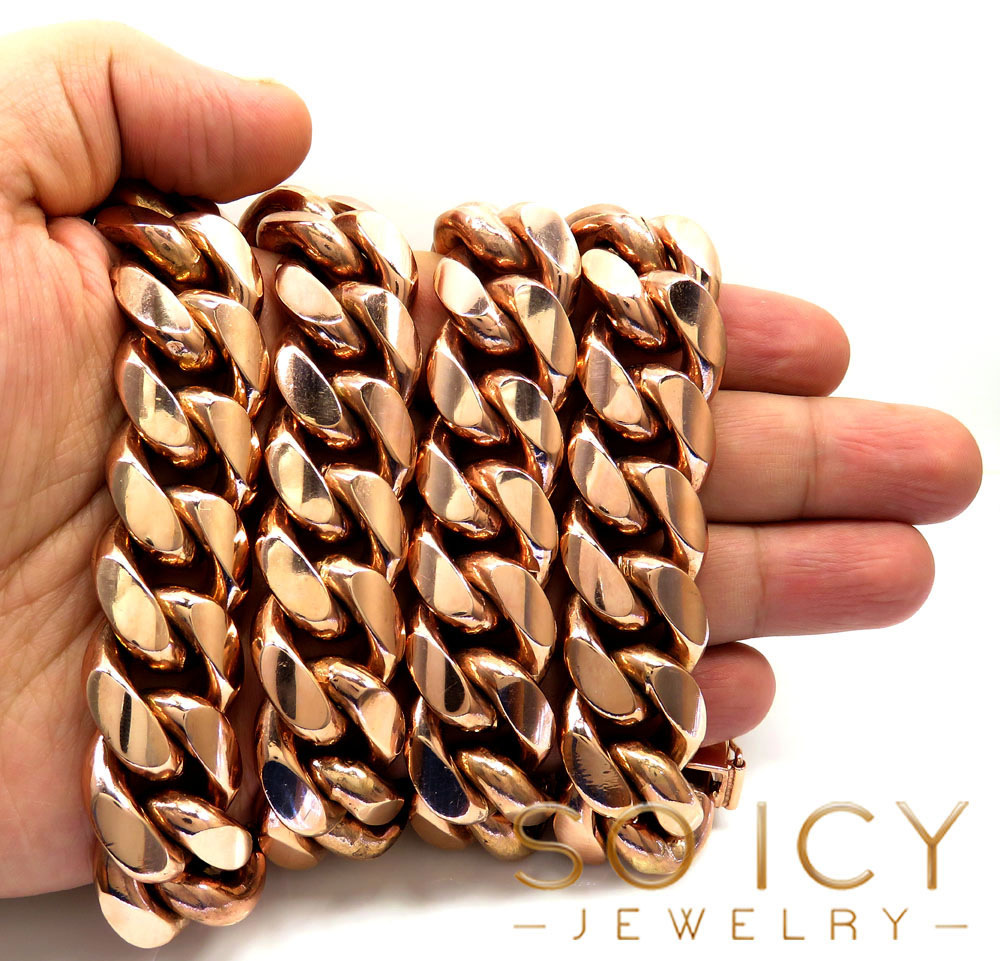 10k rose gold kilo miami chain 30 inch 22mm wide 