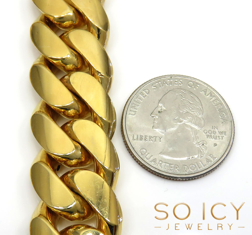 10k yellow gold big miami chain 30 inch 16mm wide 