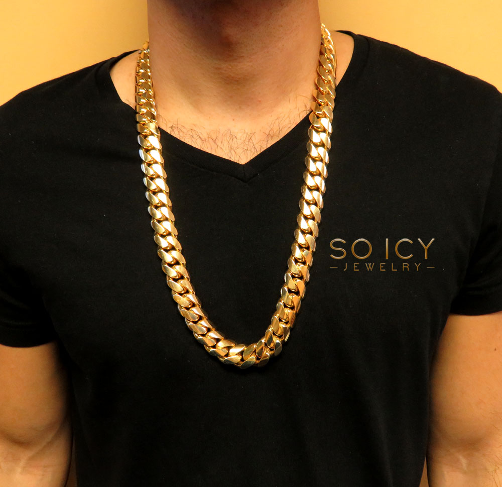 10k yellow gold big miami chain 30 inch 16mm wide  - Image 7