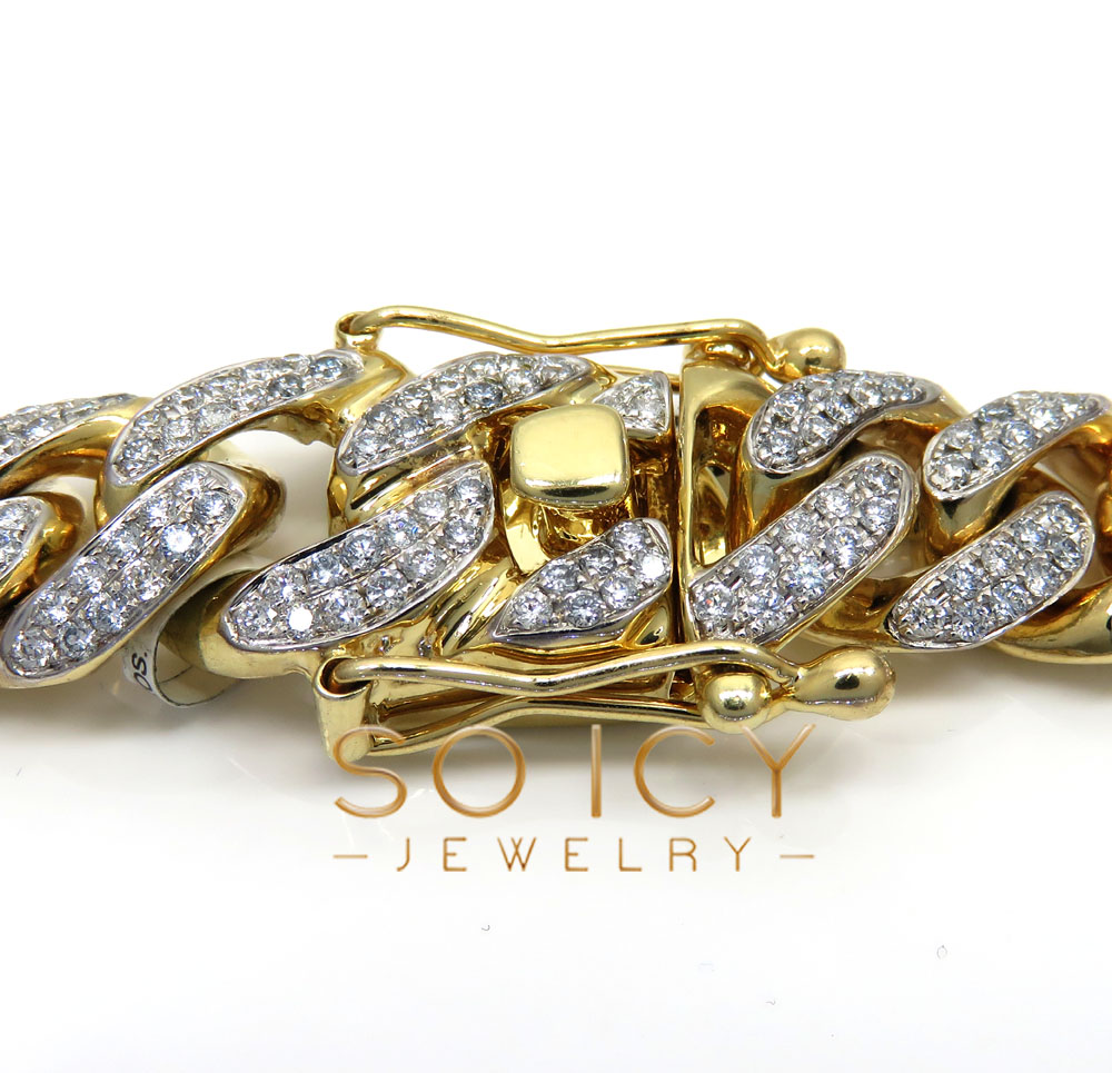 10k yellow gold two sided diamond miami chain 30 inch 14.5mm  - Image 3